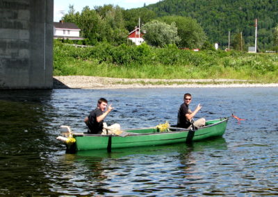 Canoeing on the Restigouche River, Broadlands, Gaspésie, PQ