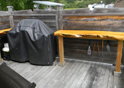 The deck at the LeBlanc trailer in Broadlands, Gaspésie, PQ