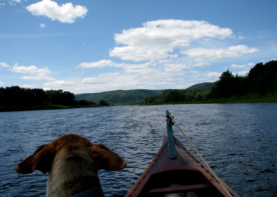 Going up the Restigouche River, Broadlands, Gaspésie, PQ